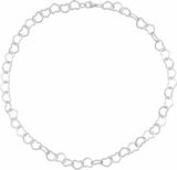 Sterling Silver 9 mm Heart 16" Chain