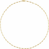14K Yellow Gold 1.7 mm Satellite Bar Cable 18" Chain
