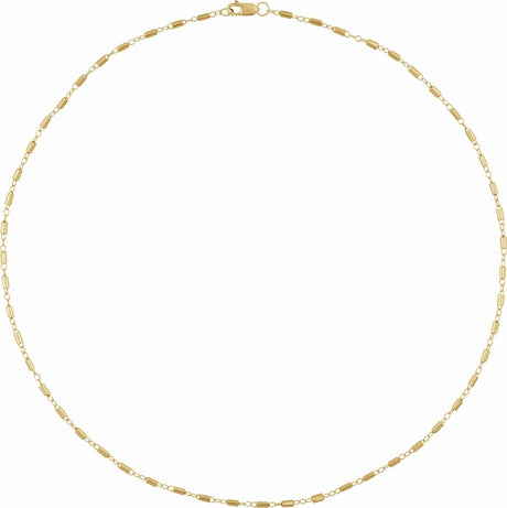 14K Yellow 1.7 mm Satellite Bar Cable 18" Chain