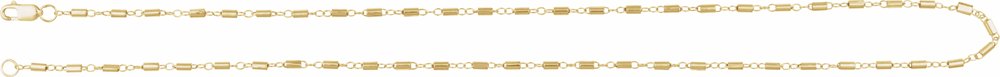 14K Yellow 1.7 mm Satellite Bar Cable 18" Chain