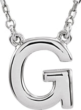 Sterling Silver Block Initial G 16" Necklace