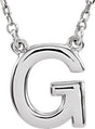 Sterling Silver Block Initial G 16" Necklace