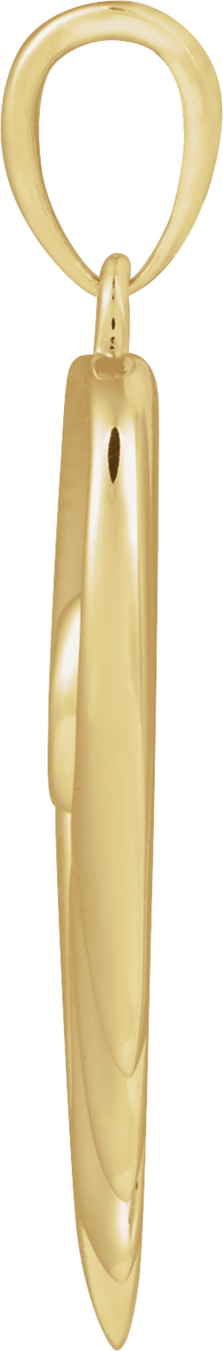 14K Yellow Gold Natural Mozambique Garnet & Engraved I'll Hold You In My Heart Pendant