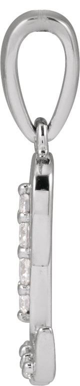 14K White Gold 1/10 CTW Natural Diamond Initial L Pendant