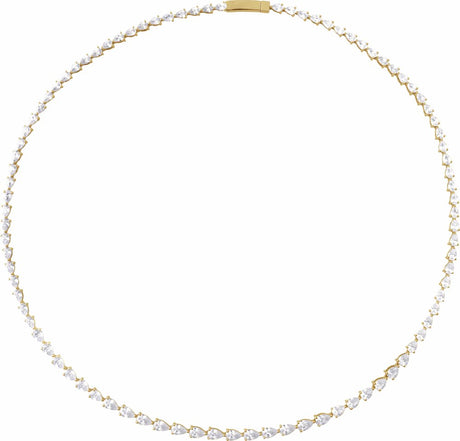 14K Yellow Gold 10 CTW Lab-Grown Diamond Line 16" Necklace