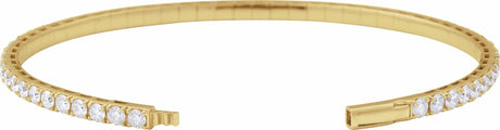 14K Yellow Gold 5 CTW Lab-Grown Diamond Flexible Bangle 7" Bracelet