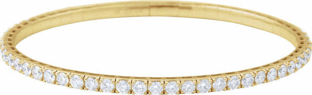 14K Yellow Gold 5 CTW Lab-Grown Diamond Flexible Bangle 7" Bracelet