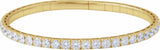 14K Yellow Gold 4 CTW Lab-Grown Diamond  Flexible Bangle 7" Bracelet