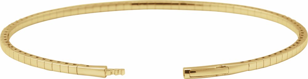 14K Yellow Gold 1 CTW Lab-Grown Diamond  Flexible Bangle 7" Bracelet