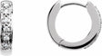14K White Gold 1/10 CTW Natural Diamond Hinged 12.4 mm Hoop Earring