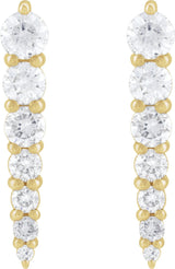 14K Yellow 1/3 CTW Natural Diamond Graduated Bar Earrings