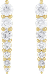 14K Yellow Gold 1/3 CTW Natural Diamond Graduated Bar Earrings