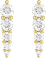 14K Yellow Gold 1/3 CTW Natural Diamond Graduated Bar Earrings