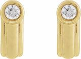 14K Yellow 1/5 CTW Lab-Grown Diamond Solitaire J Hoop Earrings