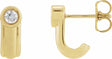 14K Yellow 1/5 CTW Lab-Grown Diamond Solitaire J Hoop Earrings
