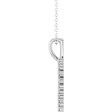 14K White Gold 1/3 CTW Natural Diamond Heart 16-18" Necklace
