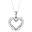 14K White Gold 1/3 CTW Natural Diamond Heart 16-18" Necklace