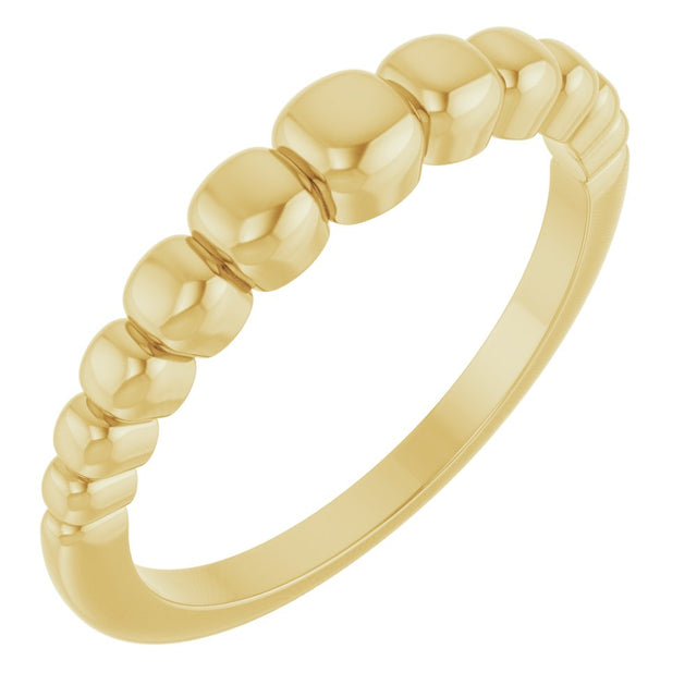 14K Yellow Gold Geometric Domed Ring