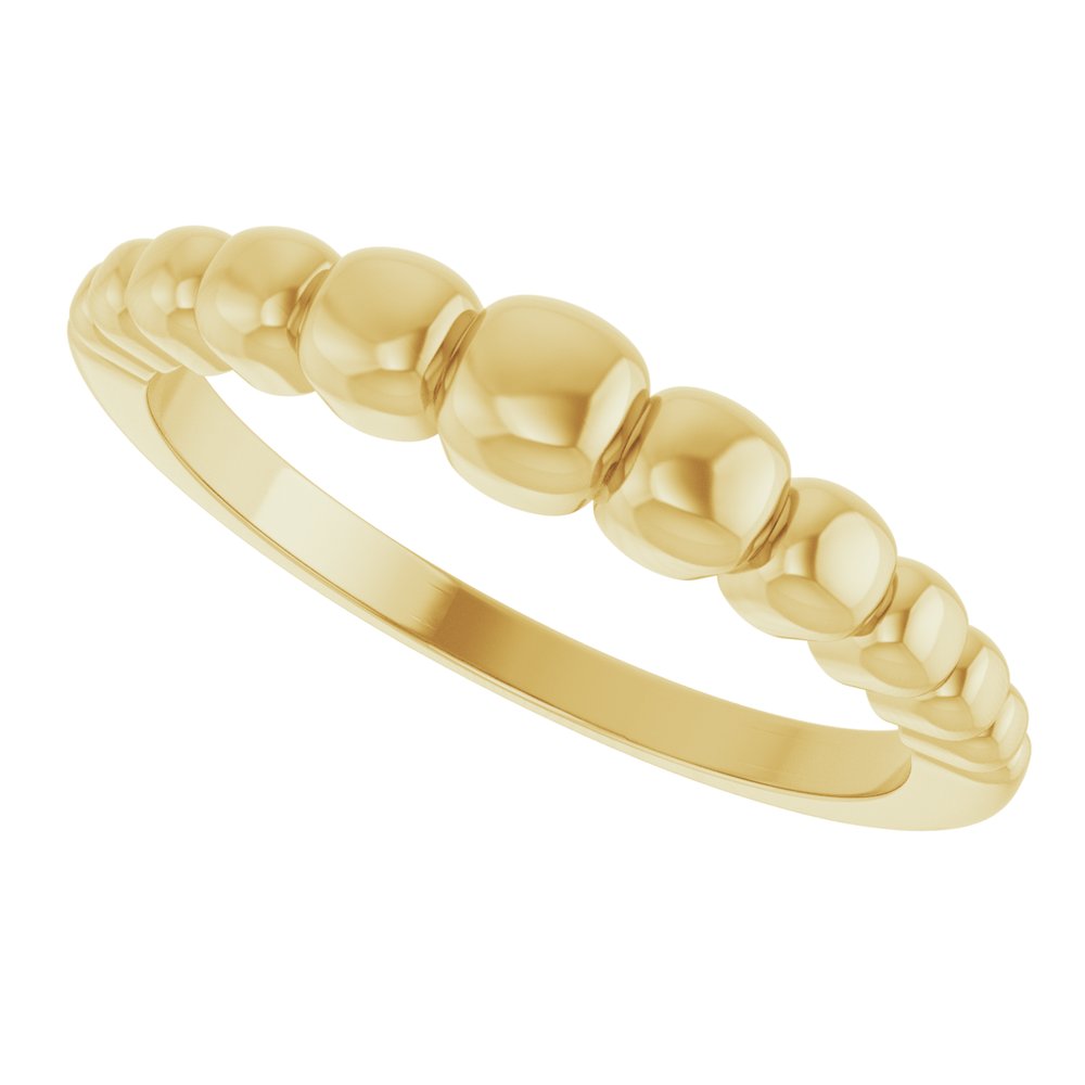 14K Yellow Gold Geometric Domed Ring