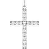14K White Gold 1/2 CTW Lab-Grown Diamond Cross Pendant 