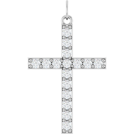 14K White Gold 1/2 CTW Lab-Grown Diamond Cross Pendant 