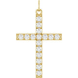 14K Yellow Gold 1/2 CTW Lab-Grown Diamond Cross Pendant 