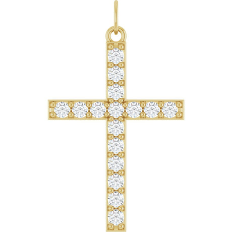 14K Yellow Gold 1/2 CTW Lab-Grown Diamond Cross Pendant 