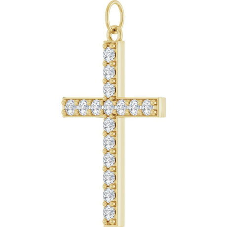 14K Yellow Gold 1/2 CTW Lab-Grown Diamond Cross Pendant 