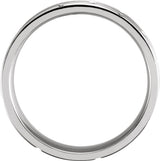14K White/Rose Gold 7 mm Grooved Band Size 8