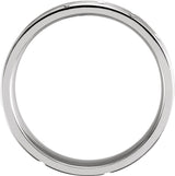 14K White & Rose Gold 7 mm Grooved Band  Size 8