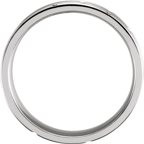 14K White & Rose Gold 7 mm Grooved Band  Size 8