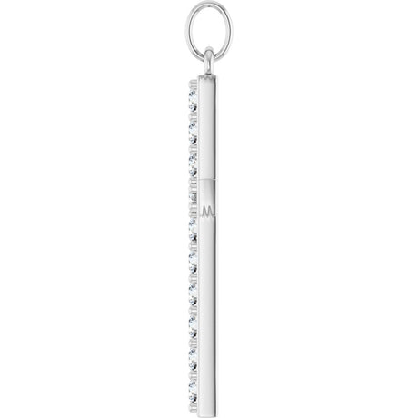 14K White Gold 1/2 CTW Lab-Grown Diamond Cross Pendant 