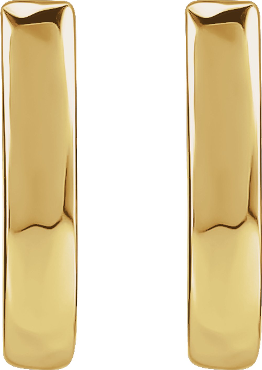 14K Yellow Gold 10 mm Hinged Hoop Earrings