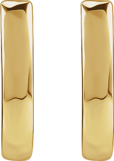 14K Yellow 10 mm Hinged Hoop Earrings