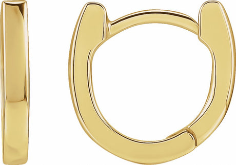 14K Yellow 12.5 mm Hinged Hoop Earrings 