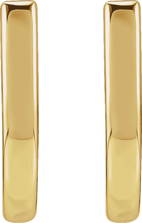 14K Yellow Gold 14.5 mm Hinged Hoop Earrings 