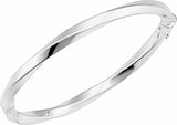 Sterling Silver Hinged Twisted 7" Bangle Bracelet