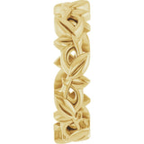 14K Yellow Gold 4.5 mm Floral Pierced Band Size 7