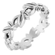 10K White Gold 4.5 mm Floral Pierced Band Size 7