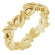 14K Yellow Gold 4.5 mm Floral Pierced Band Size 7