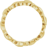 14K Yellow Gold 4.5 mm Floral Pierced Band Size 7