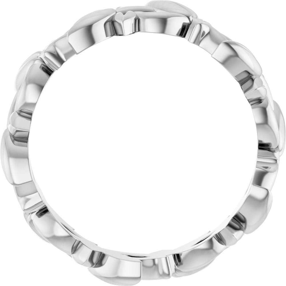 10K White Gold 4.5 mm Floral Pierced Band Size 7