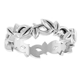 10K White Gold 4.5 mm Floral Pierced Band Size 7