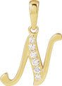 14K Yellow 1/10 CTW Natural Diamond Initial N Pendant