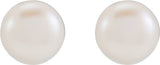 14K Yellow Cultured White Freshwater Pearl Earrings