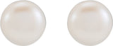 14K Yellow Gold 3.5-4 mm Cultured White Freshwater Button Pearl Earrings
