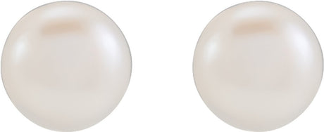14K Yellow Gold 3.5-4 mm Cultured White Freshwater Button Pearl Earrings