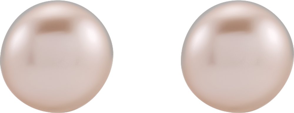 14K Yellow Gold Cultured Pink Freshwater Pearl Earrings