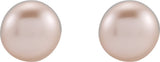 14K Yellow Gold Cultured Pink Freshwater Pearl Earrings