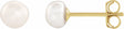 14K Yellow Gold 4-4.5 mm Cultured White Freshwater Button Pearl Earrings